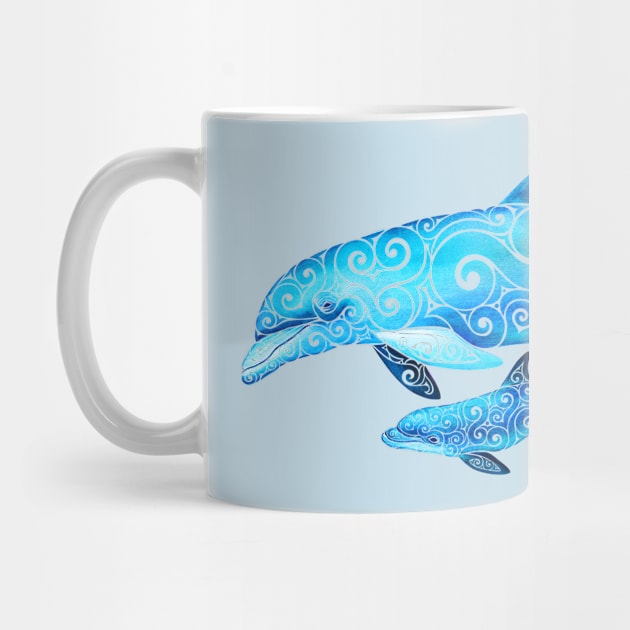 Swirly Dolphin Family by CarolinaMatthes